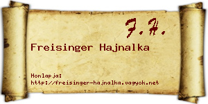 Freisinger Hajnalka névjegykártya